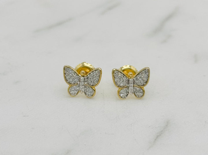 10K GOLD BUTTERFLY DIAMOND STUDS