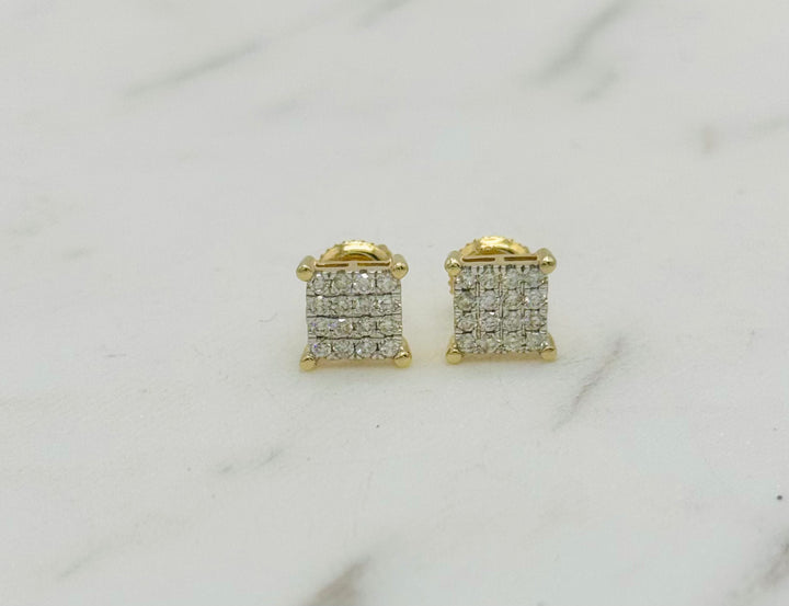 10K GOLD SQUARE DIAMOND STUDS