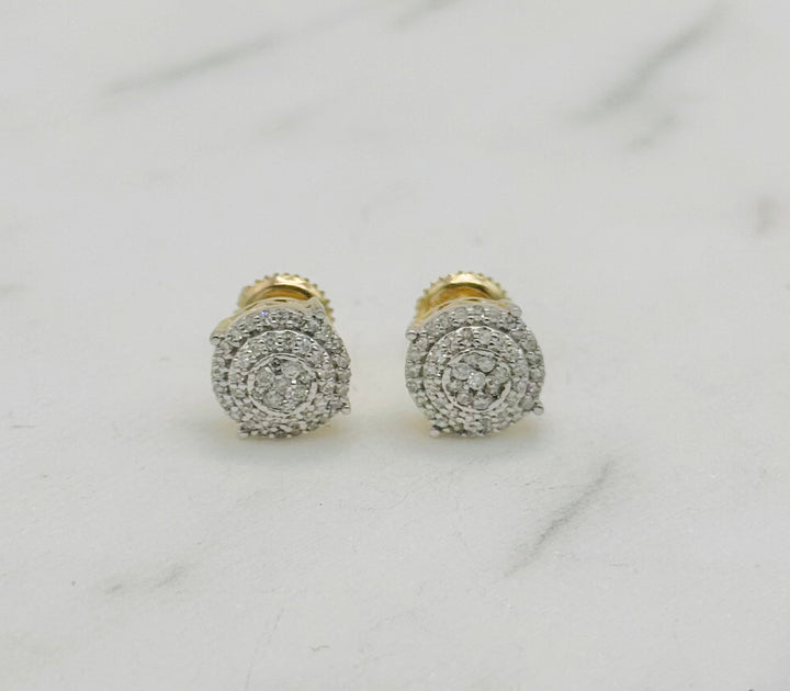 10K GOLD ROUND DIAMOND STUDS