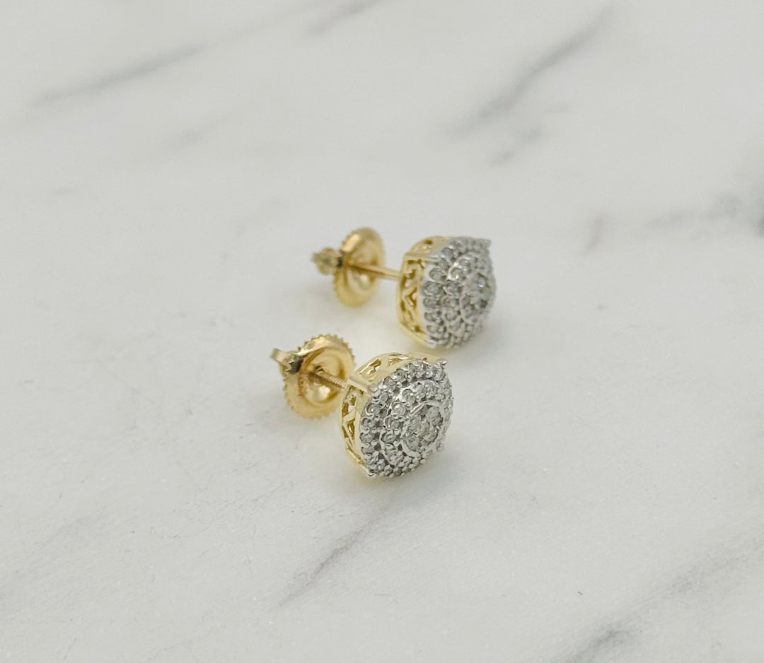 10K GOLD ROUND DIAMOND STUDS