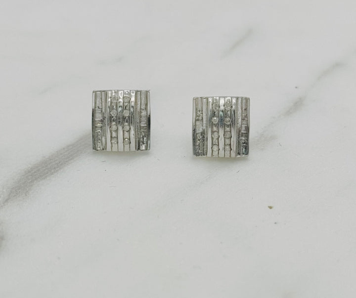10K GOLD SQUARE DIAMOND STUDS