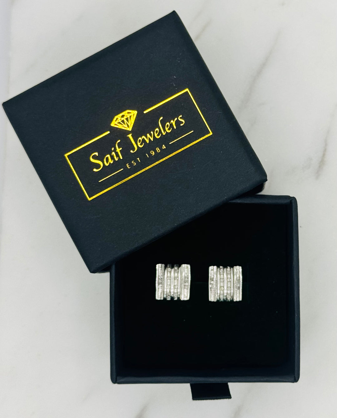 10K GOLD SQUARE DIAMOND STUDS