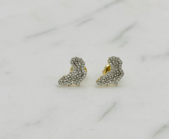 10K GOLD AFRICA MAP DIAMOND STUDS