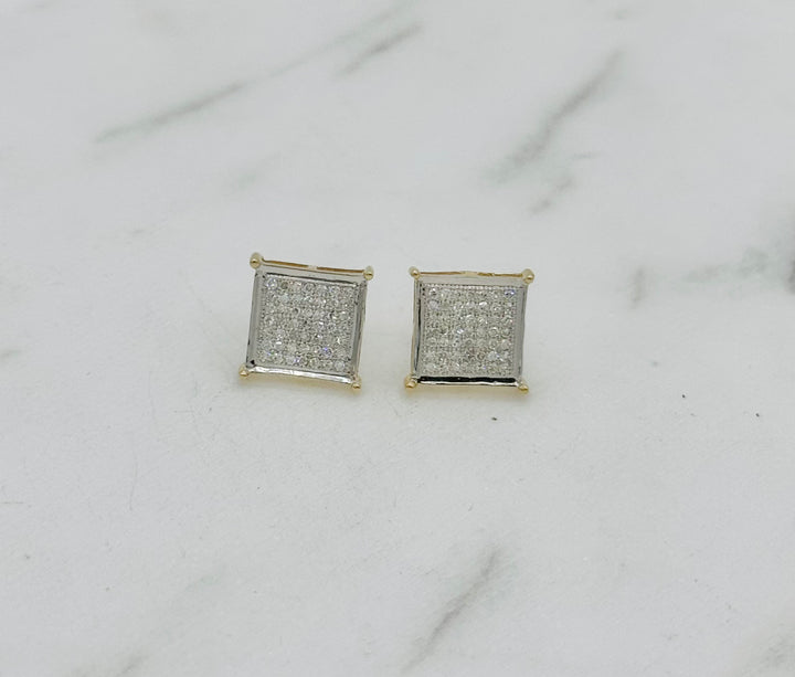 10K GOLD SQUARE DIAMOND STUDS
