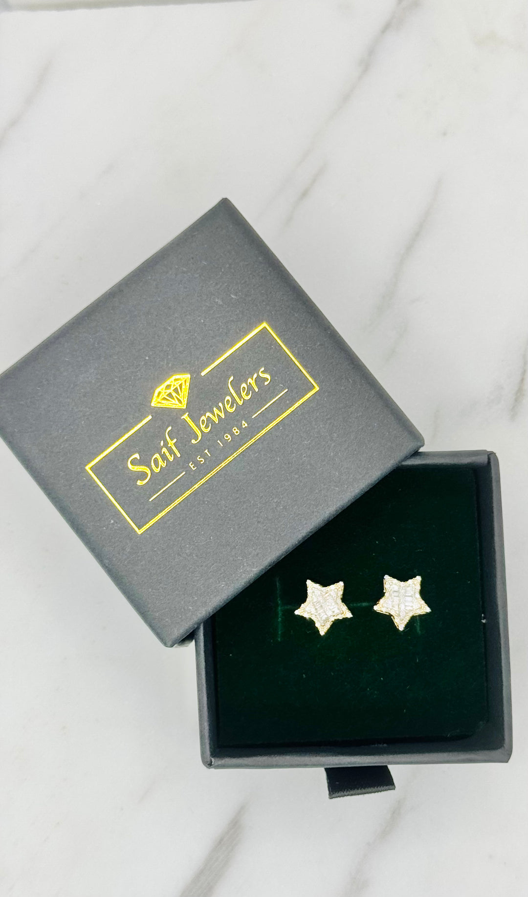 10K GOLD STAR DIAMOND STUDS