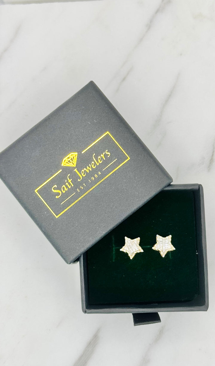 10K GOLD STAR DIAMOND STUDS