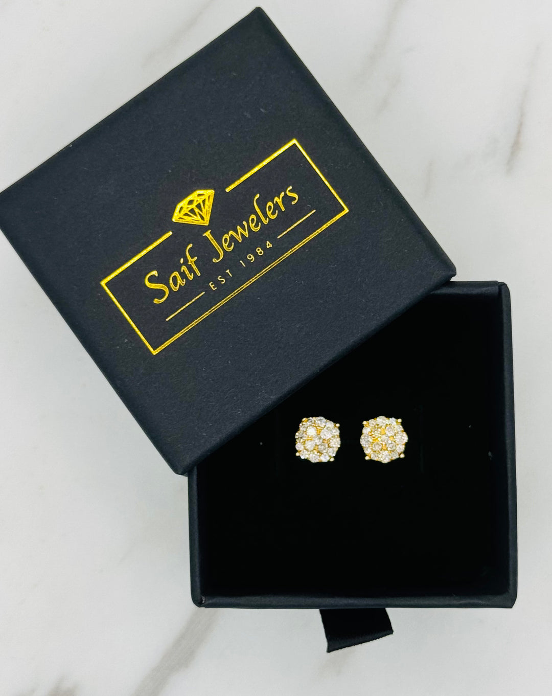 10K GOLD ROUND DIAMOND STUDS