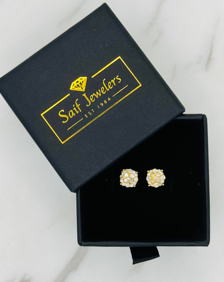 10K GOLD ROUND DIAMOND STUDS
