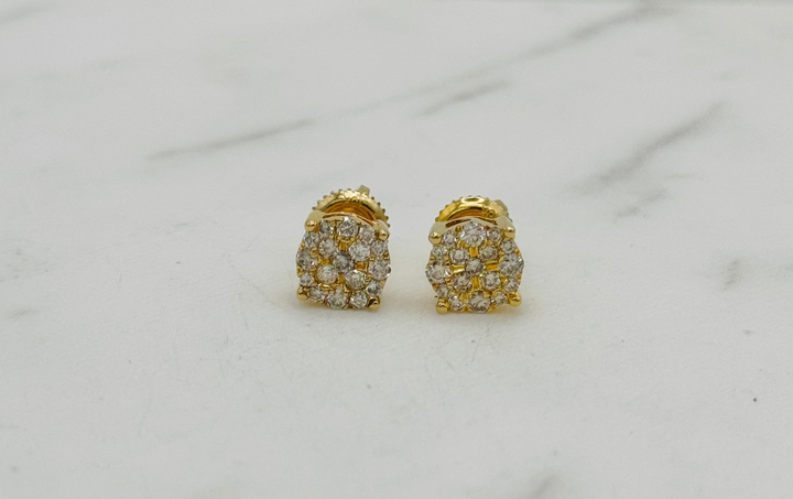 10K GOLD ROUND DIAMOND STUDS