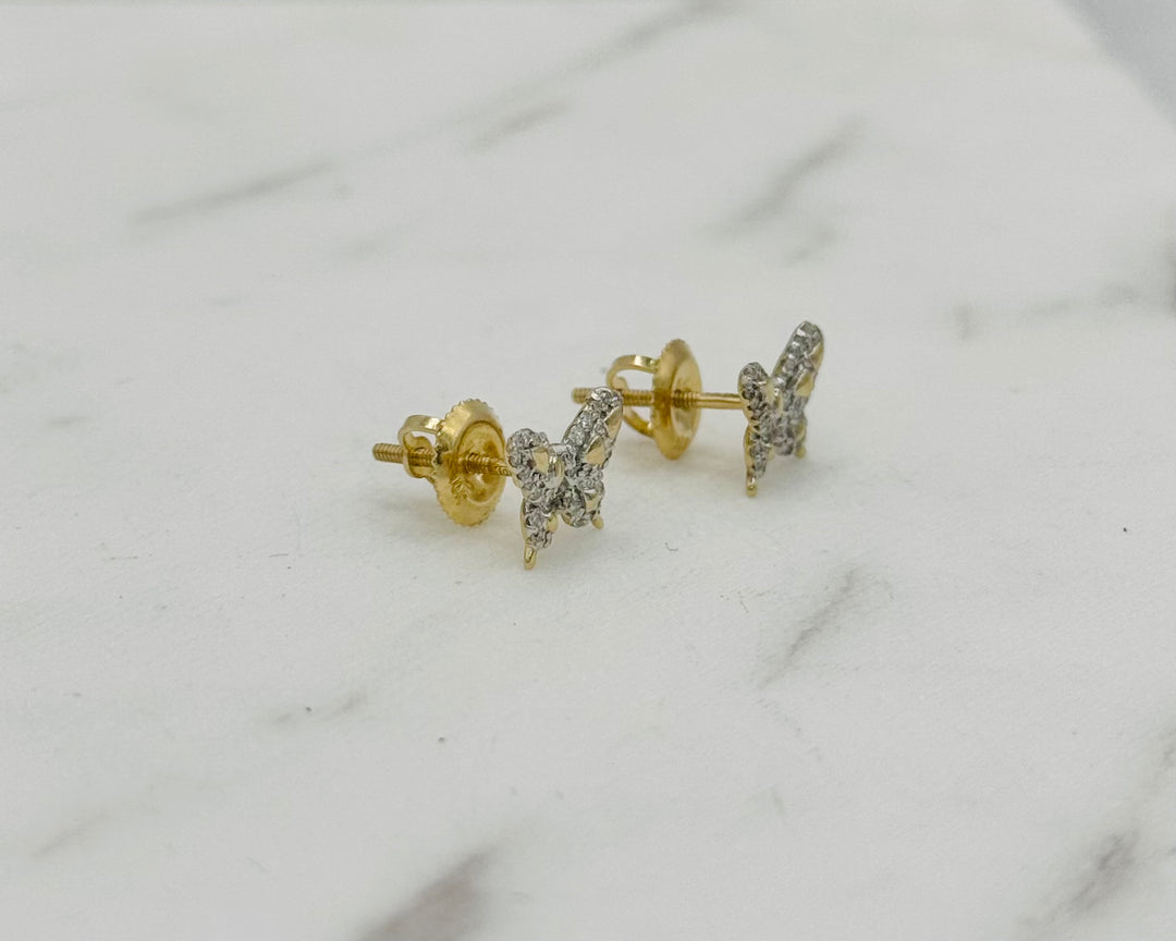 10K GOLD BUTTERFLY DIAMOND STUDS