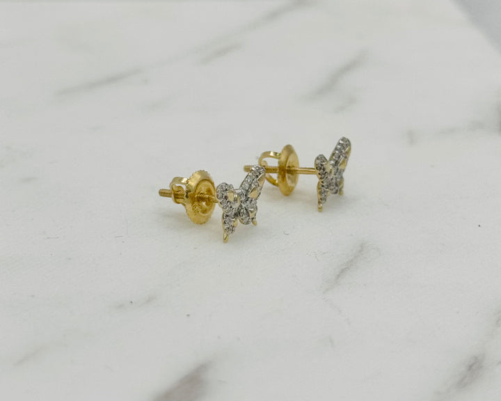 10K GOLD BUTTERFLY DIAMOND STUDS