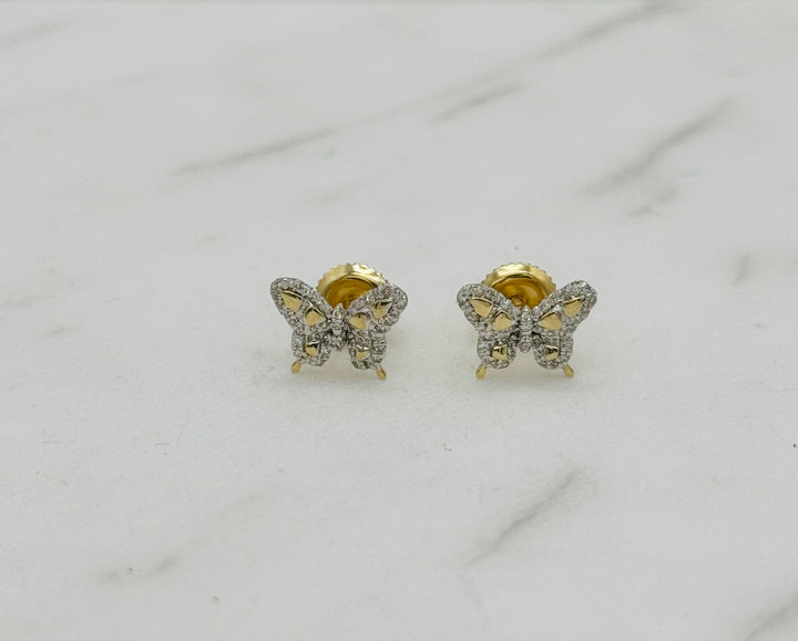 10K GOLD BUTTERFLY DIAMOND STUDS