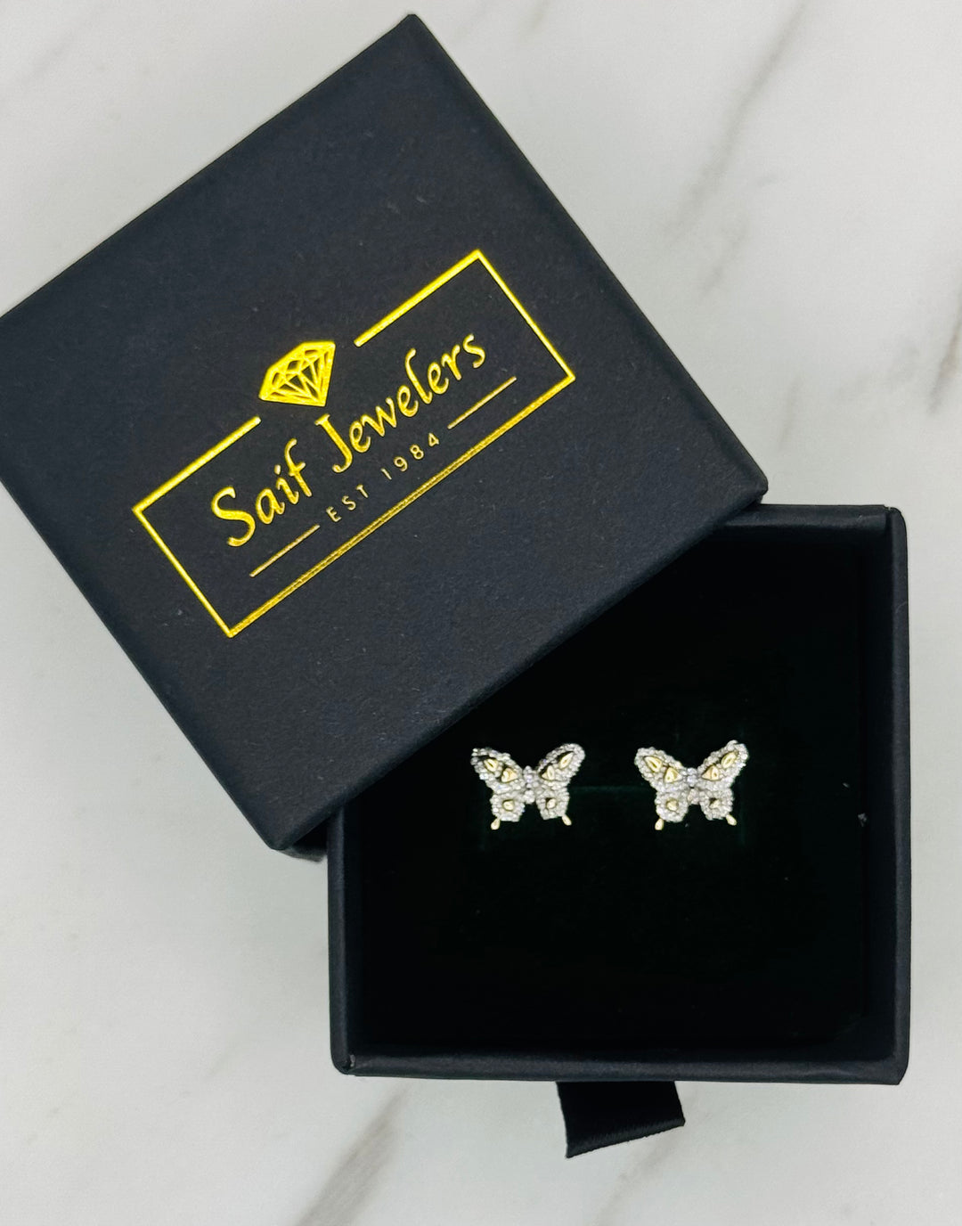10K GOLD BUTTERFLY DIAMOND STUDS