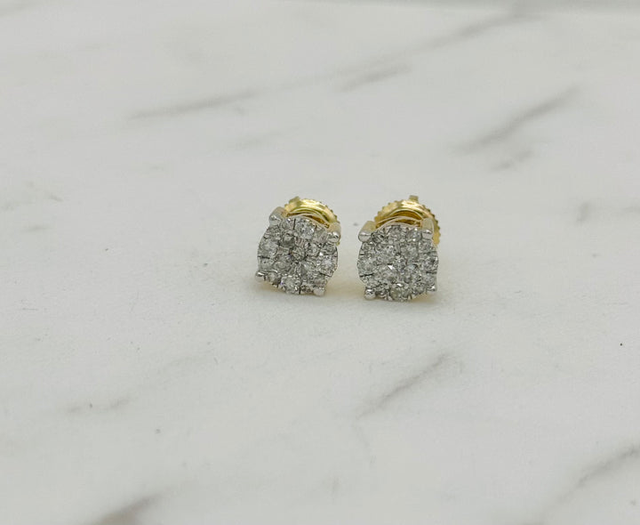 10K GOLD ROUND DIAMOND STUDS