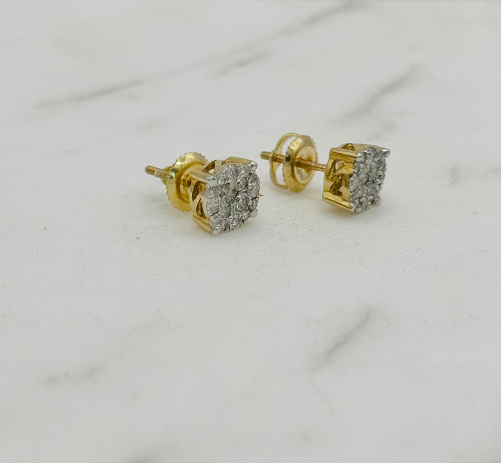 10K GOLD ROUND DIAMOND STUDS