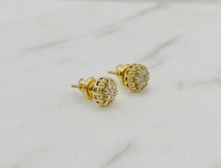 10K GOLD ROUND DIAMOND STUDS