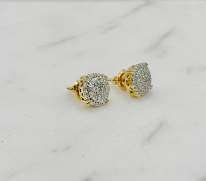 10K GOLD ROUND DIAMOND STUDS
