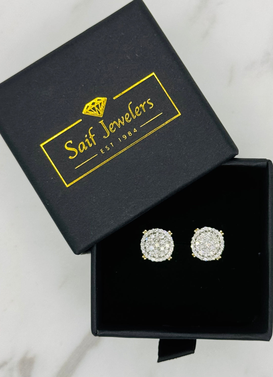 10K GOLD DIAMOND ROUND STUDS