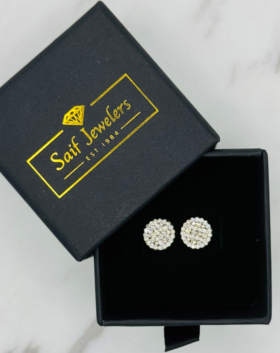 10K GOLD DIAMOND ROUND STUDS