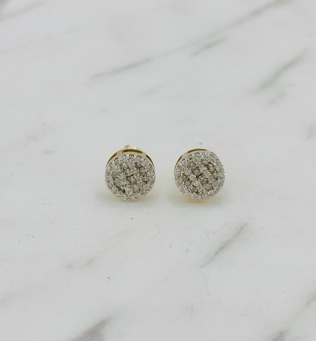 10K GOLD ROUND DIAMOND STUDS
