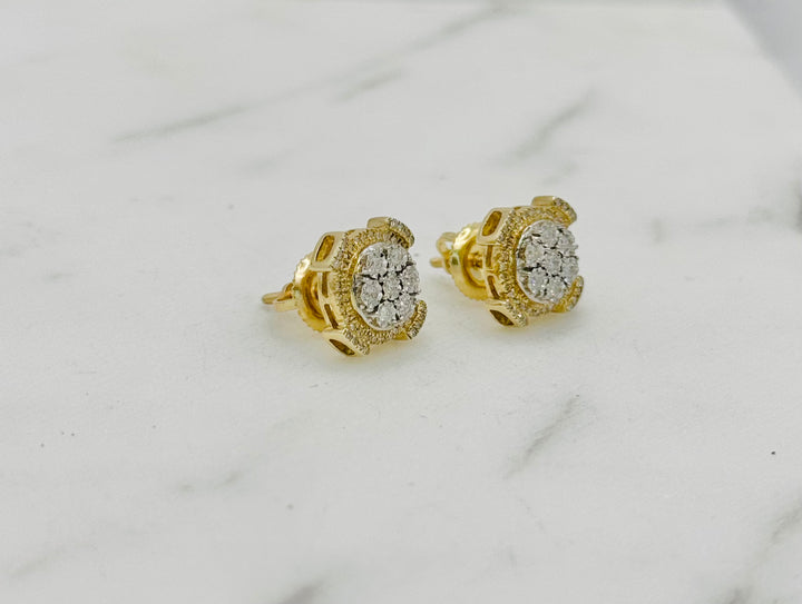 10K GOLD ROUND DIAMOND STUDS