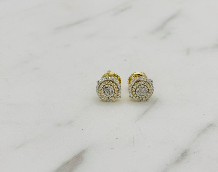 10K GOLD DIAMOND ROUND STUDS