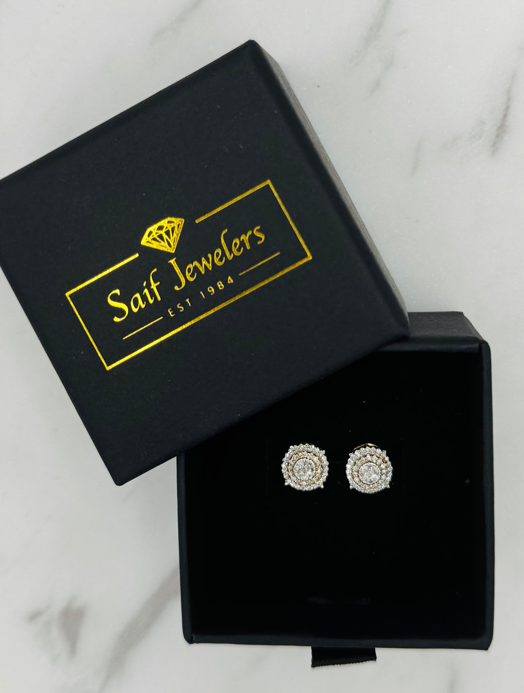 10K GOLD DIAMOND ROUND STUDS