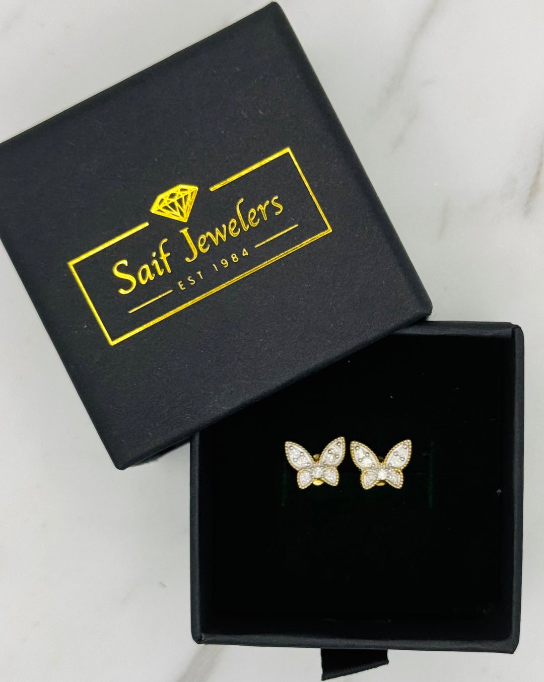 10K GOLD BUTTERFLY DIAMOND STUDS
