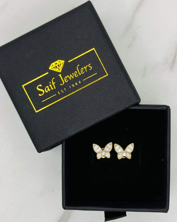 10K GOLD BUTTERFLY DIAMOND STUDS
