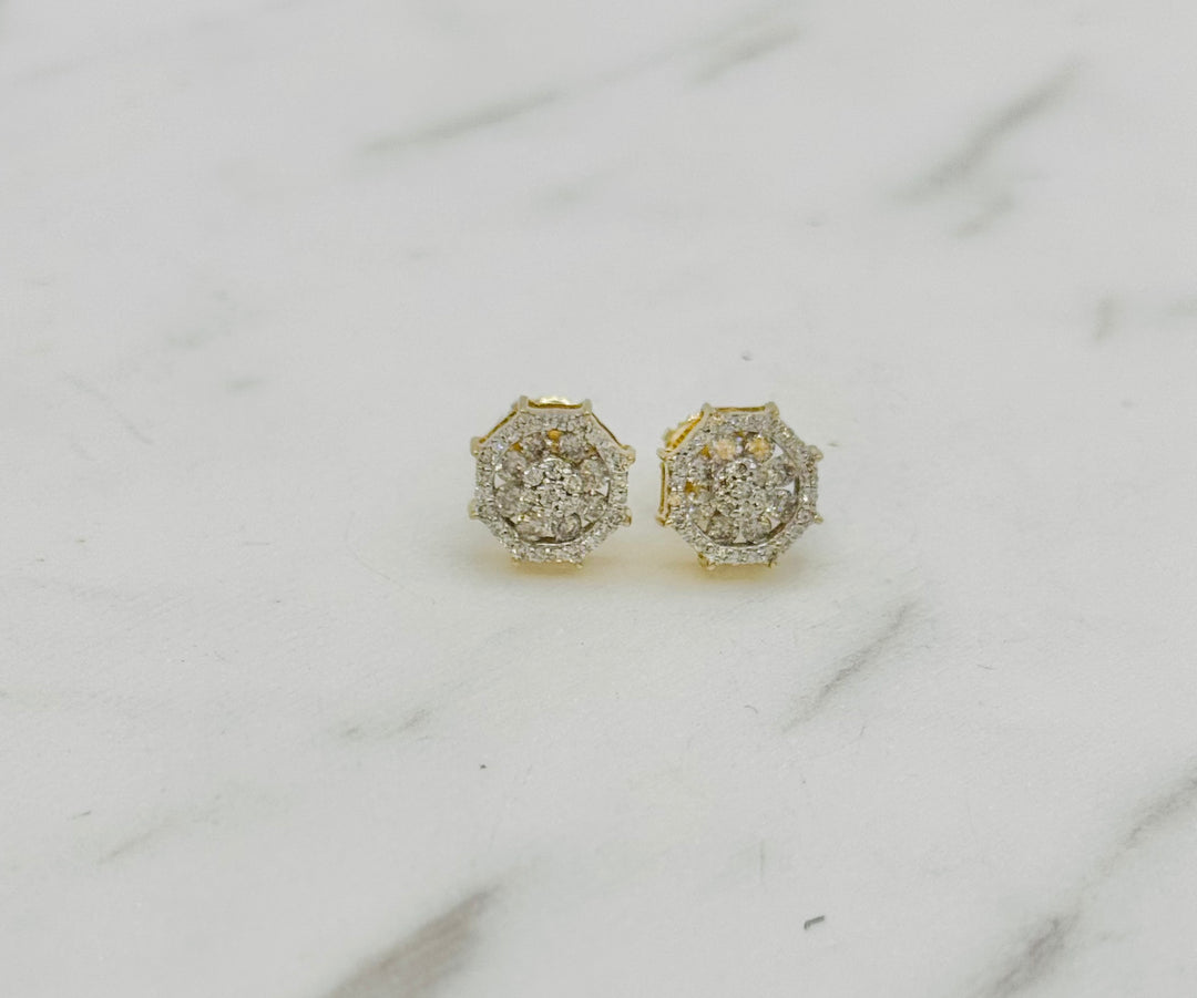 10K GOLD ROUND DIAMOND STUDS