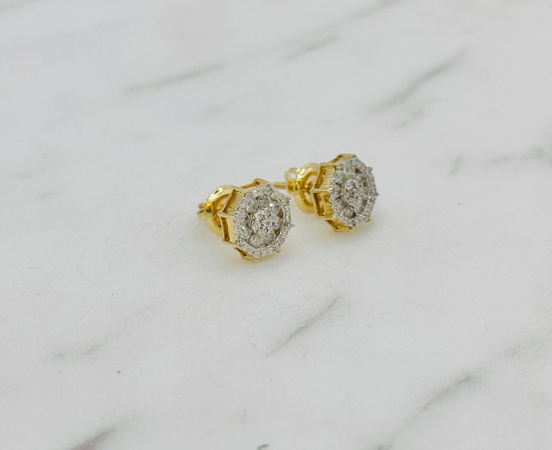 10K GOLD ROUND DIAMOND STUDS