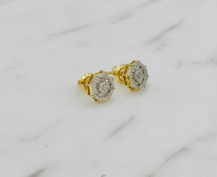 10K GOLD ROUND DIAMOND STUDS