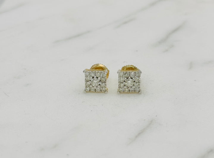 10K GOLD SQUARE DIAMOND STUDS