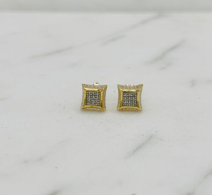 10K GOLD SQUARE DIAMOND STUDS