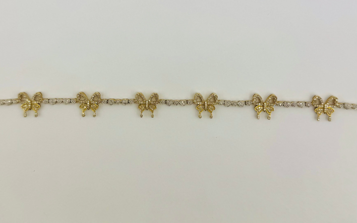 10K GOLD WITH DIAMONDS BUTTERFLY BRACELET