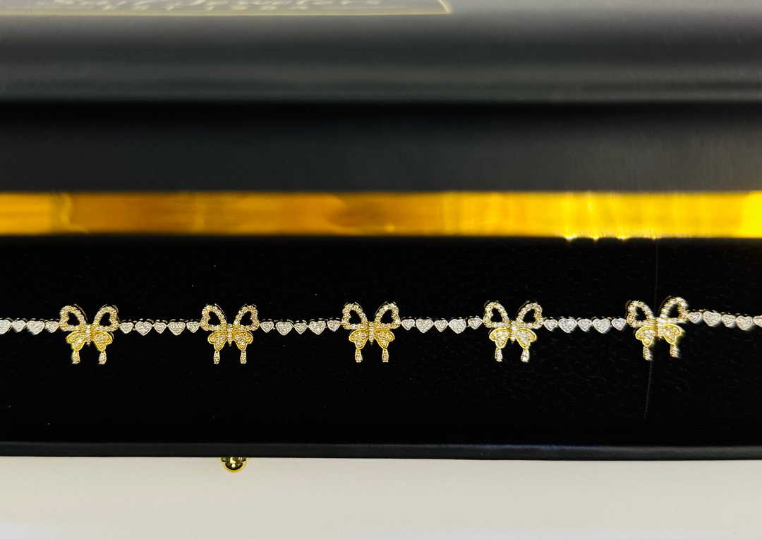 10K GOLD WITH DIAMONDS BUTTERFLY BRACELET