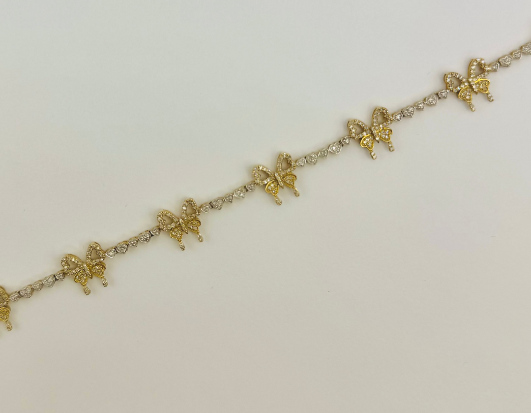 10K GOLD WITH DIAMONDS BUTTERFLY BRACELET