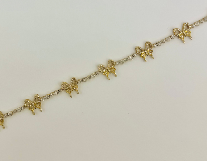 10K GOLD WITH DIAMONDS BUTTERFLY BRACELET
