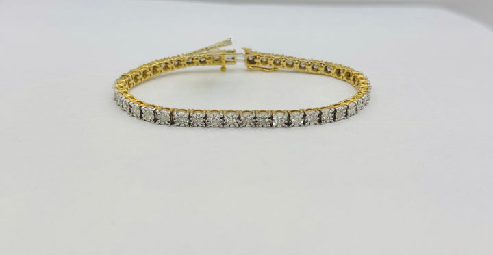 14K GOLD WITH DIAMONDS TENNIS BRACELET