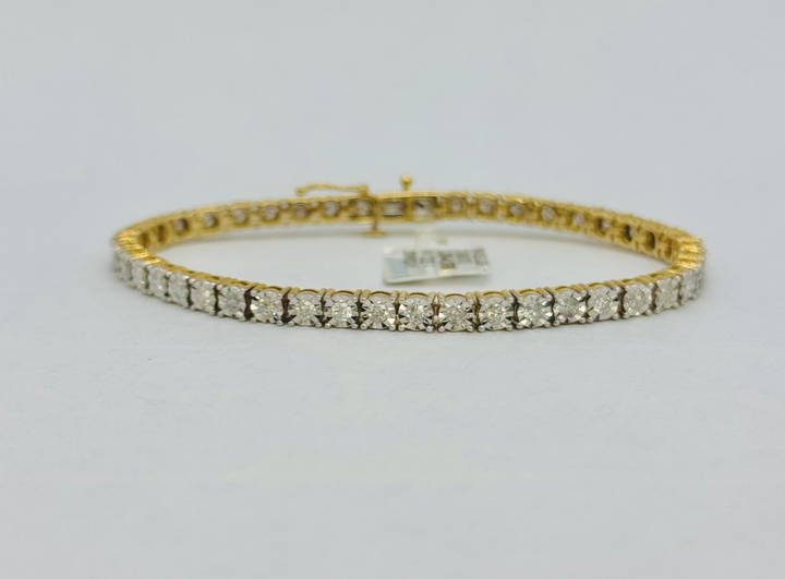 14K GOLD WITH DIAMONDS TENNIS BRACELET
