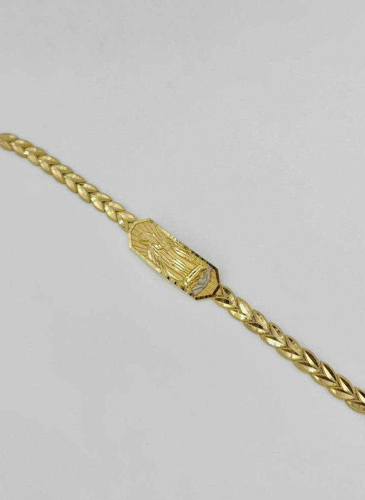 10K GOLD VIRGIN MARRY DIA CUT BRACELET