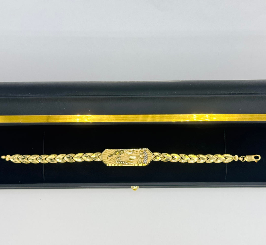 10K GOLD VIRGIN MARRY DIA CUT BRACELET