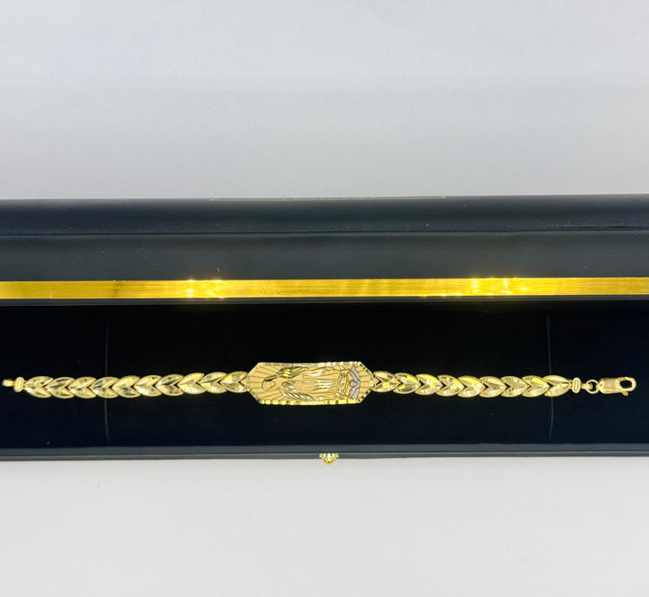 10K GOLD VIRGIN MARRY DIA CUT BRACELET