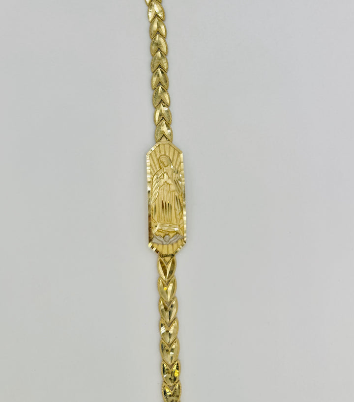 10K GOLD VIRGIN MARRY DIA CUT BRACELET