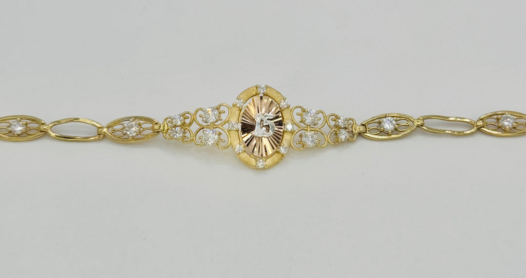 10K GOLD CZ QUINCEAÑERA BRACELET