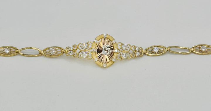 10K GOLD CZ QUINCEAÑERA BRACELET