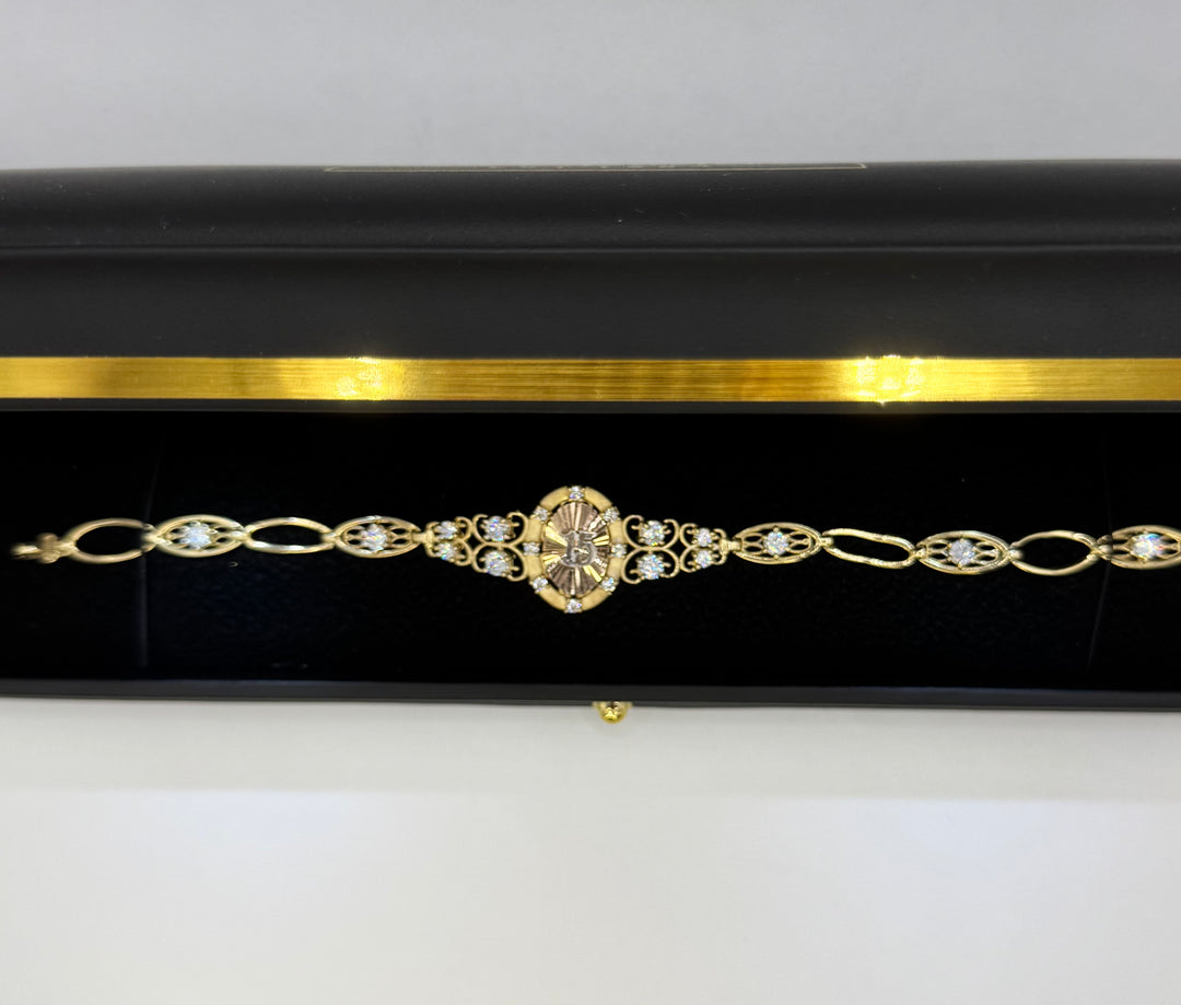 10K GOLD CZ QUINCEAÑERA BRACELET