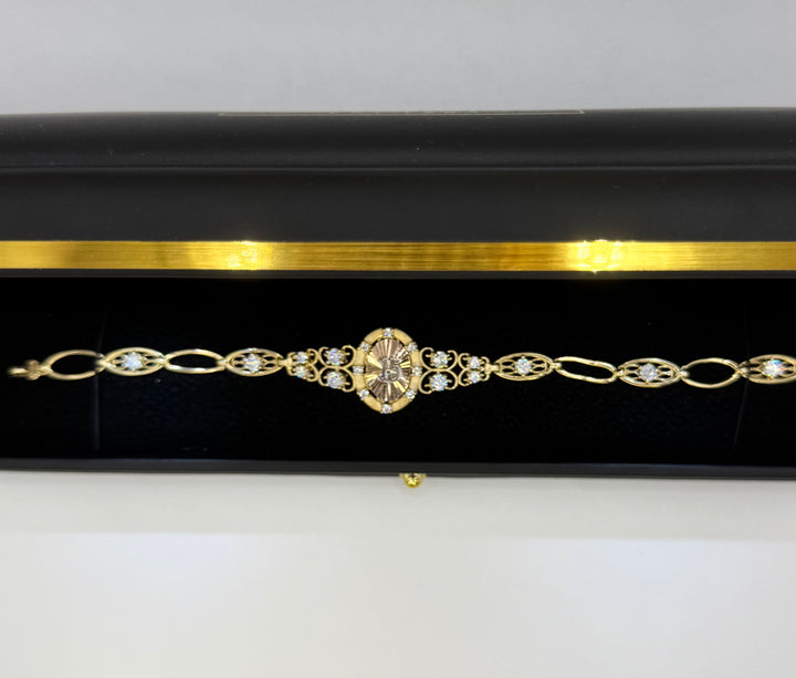 10K GOLD CZ QUINCEAÑERA BRACELET
