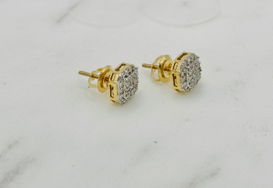 10K GOLD ROUND DIAMOND STUDS