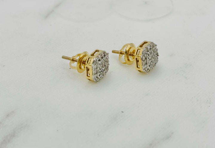10K GOLD ROUND DIAMOND STUDS